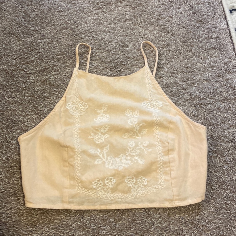 Zara cropped pink tank